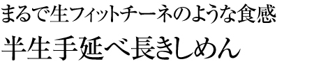 まるで生フィットチーネのような食感半生手延べ長きしめん